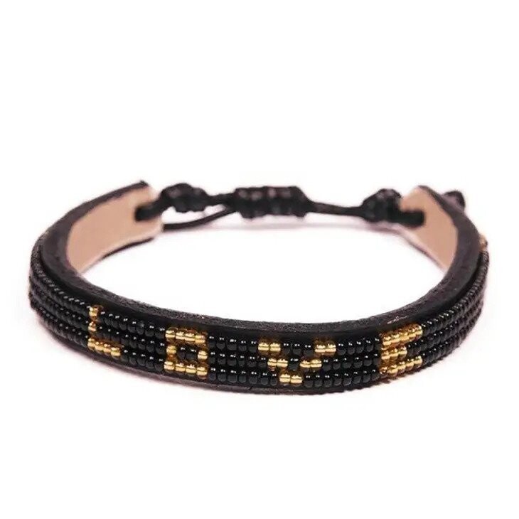 Skinny LOVE Bracelet, Style: Black/Gold