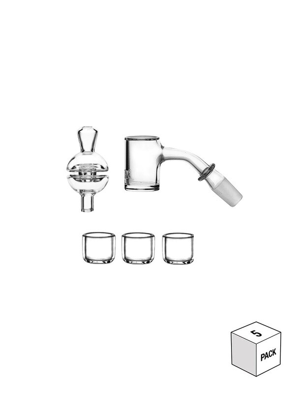 14mm 45 Degree Seamless Quartz Banger W/ Insert and Carb Cap Set