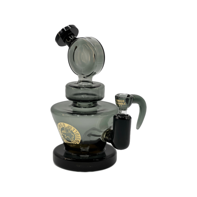 8.5&quot; Glass Rig w/ Built-In Diffused Downstem Black w/ Grey