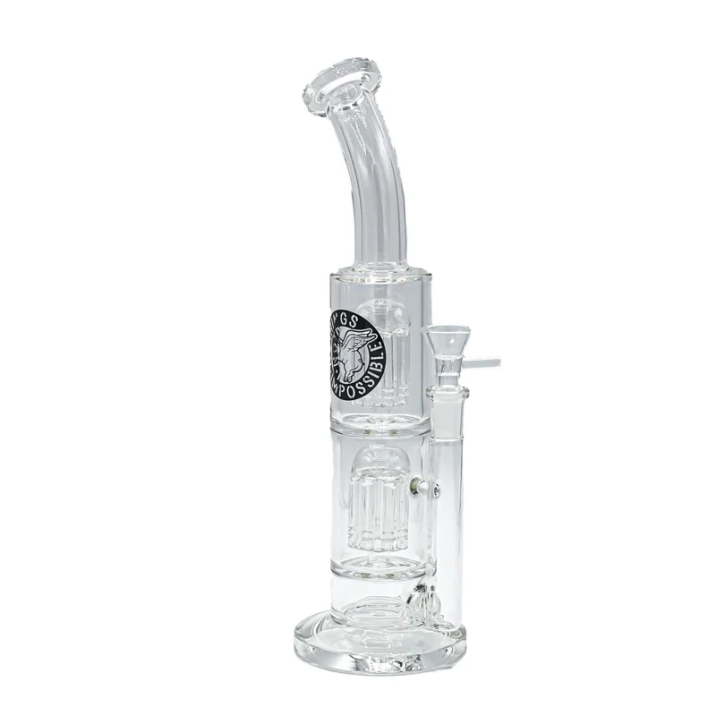 12&quot; BENT NECK BONG W/ DOUBLE TREE PERC