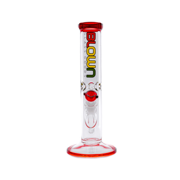 Blown Rainbow Series-Small Straight Color/Clear Tube &amp; Color Matching Bowl (12&quot; 50x5mm )