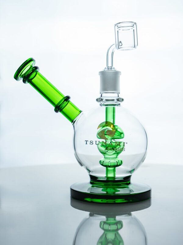 8&quot; Concentrate Rig Shower Head Side Neck Dome Green