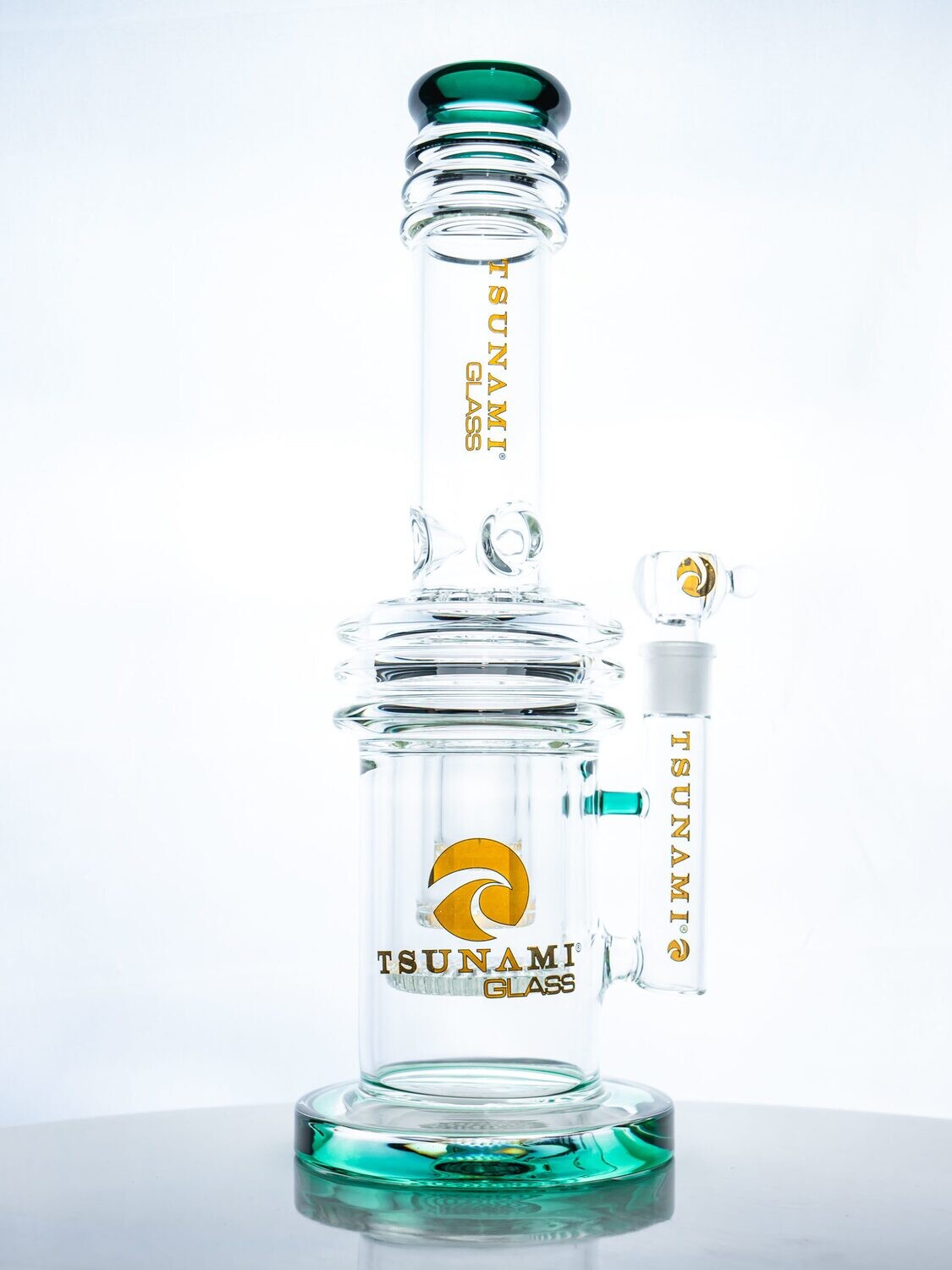 17&quot; Triple Honey Comb w/ Heart Perc Green