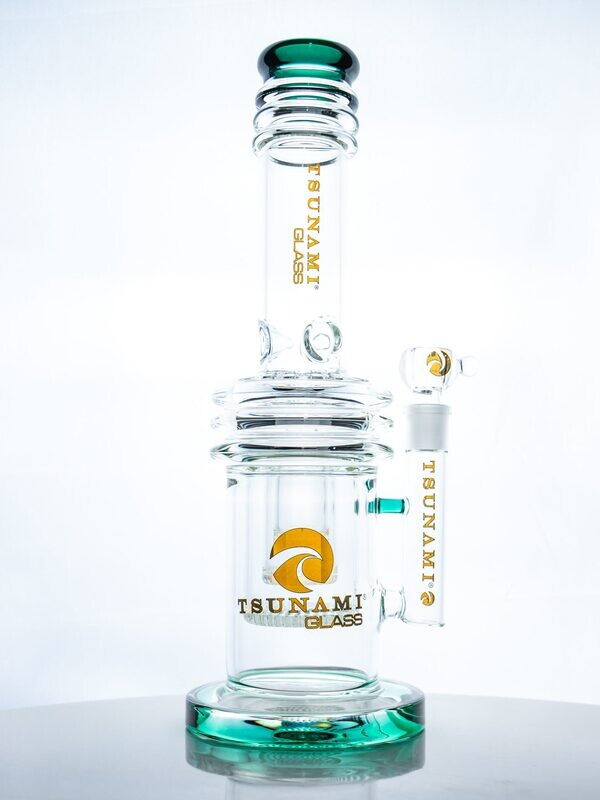 17&quot; Triple Honey Comb w/ Heart Perc Green