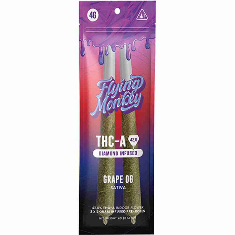 Flying Monkey 42.0 THCA Diamond Infused Pre-rolls | 2 x 2 Gram