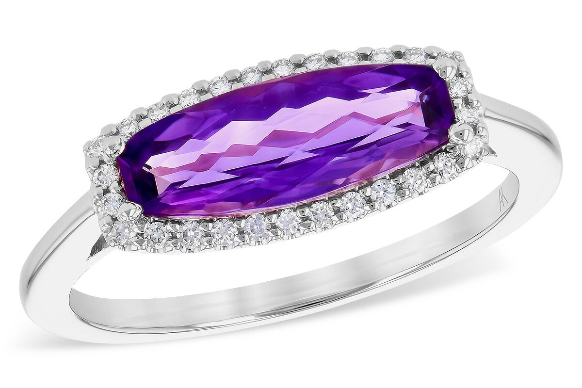 14KT WG Amethyst / Diamond Ring