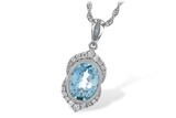 14K WG 1.40ct Aquamarine & 0.14ctw Diamond Necklace