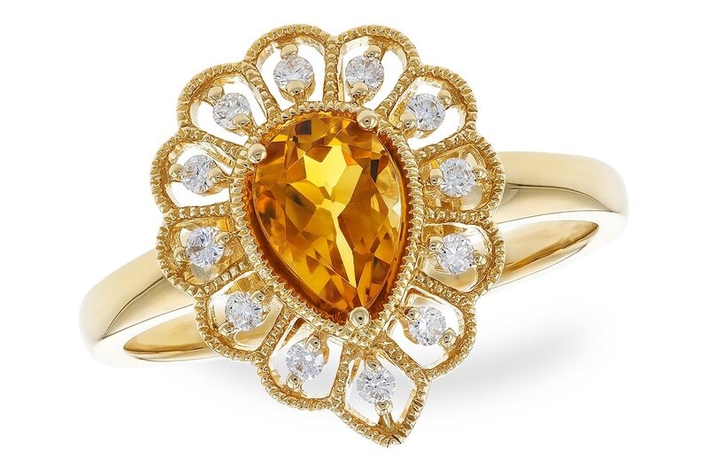 14KT YG .62 Citrine Ring .75 TGW