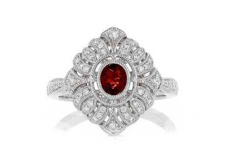 14KT WG .42 Ruby Ring .80 TGW