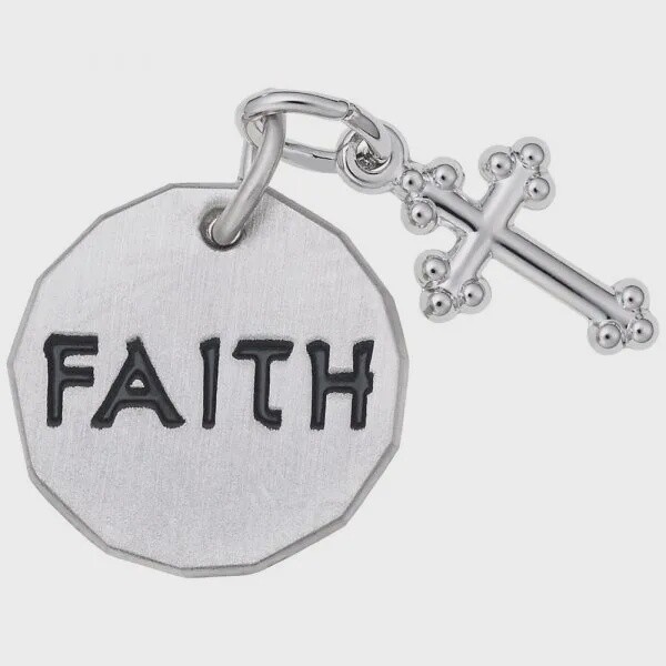 SS Faith Tag With Cross 8448