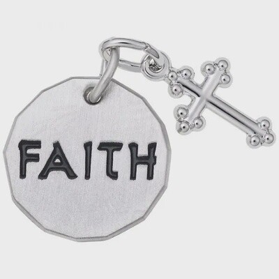 SS Faith Tag With Cross 8448