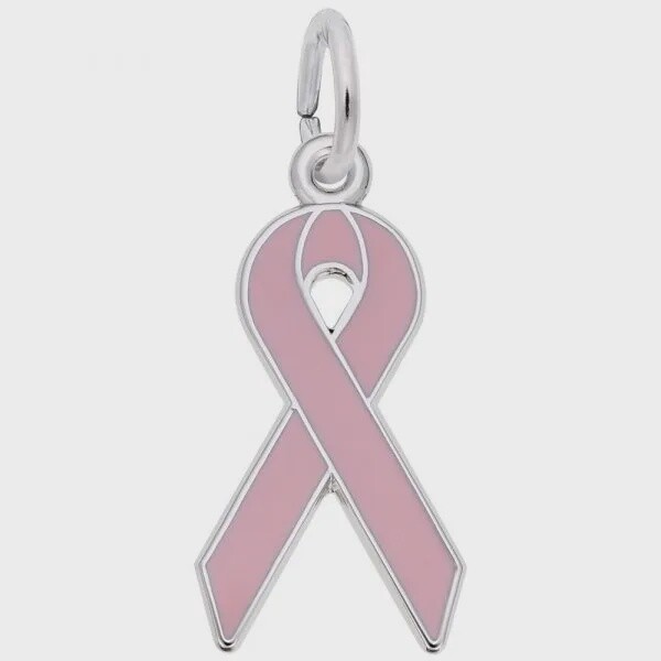 SS Ribbon Pink Paint Breast Cancer 3448