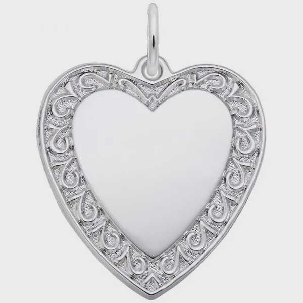 Scrolled Classic Heart Charm 1495