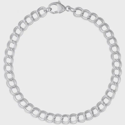SS Double Link Bracelet 7 inch 200117007