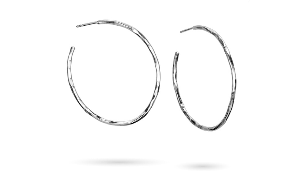 Airy Oval Hoops - Sterling Silver, Size: Large