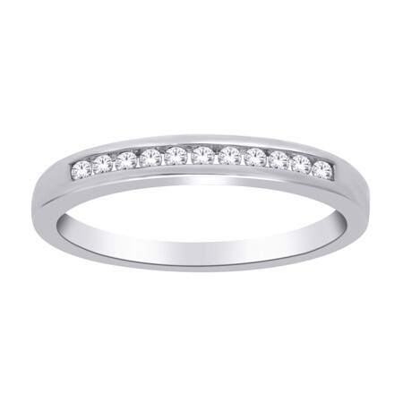 14K WG 0.25CT Diamond Round Band Sz 6.5