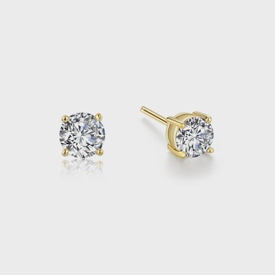 SS GP 1.0ctw Sim Dia 4Prong RD Studs