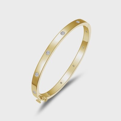 SS GP 1.10CTW Sim Dia Invisible Set Bangle 7.25"