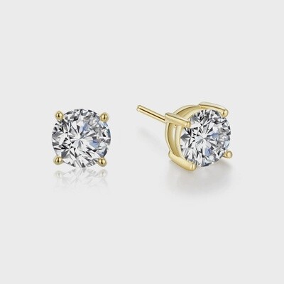 SS GP 2.50ctw Sim Dia 4 Prong Round Studs