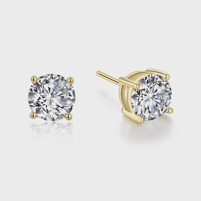 SS GP 3.0ctw Sim Dia 4 Prong Round Studs
