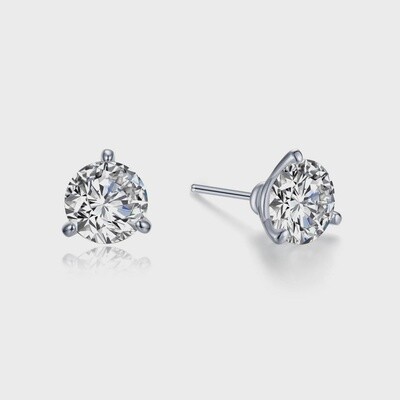 SS PT 2.50cttw Sim dia 3 Prong Stud