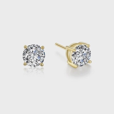 SS GP 2.0ctw Sim Dia 4 Prong Round Studs