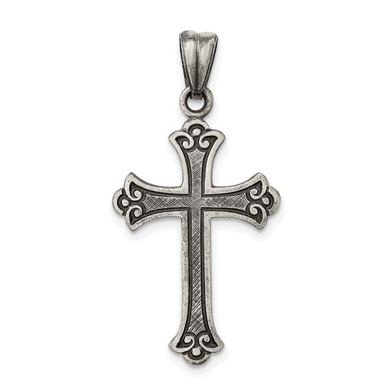 SS Antiqued Cross Pendant