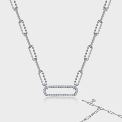 SS PT .57 ctw  Sim Dia Paperclip 20"