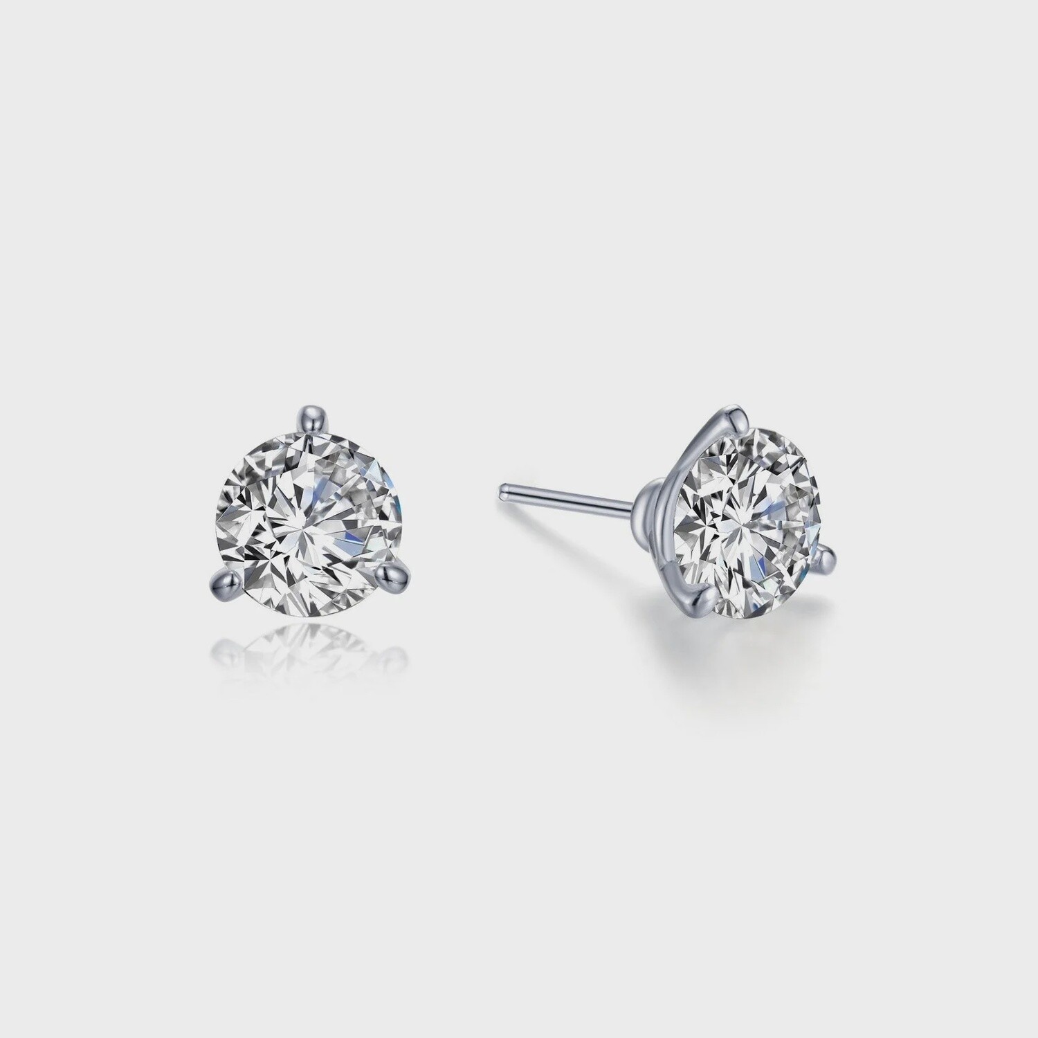 SS PT 1.5ctw Sim Dia 3Prong Martini Studs