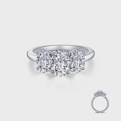 SS PT 2.73ctw Sim Dia 3 Oval Stone