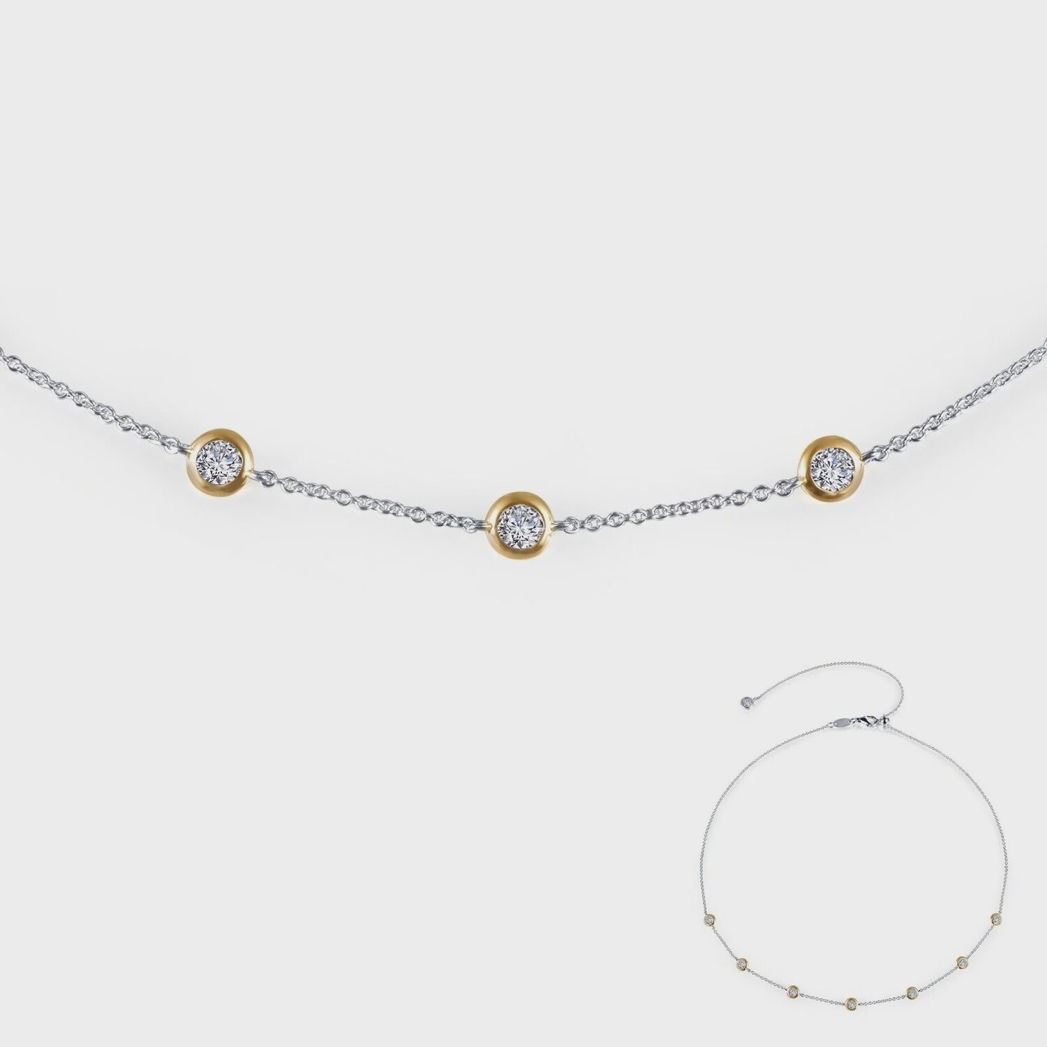 SS 2 Tone 1.02CTTW Sim Dia Choker