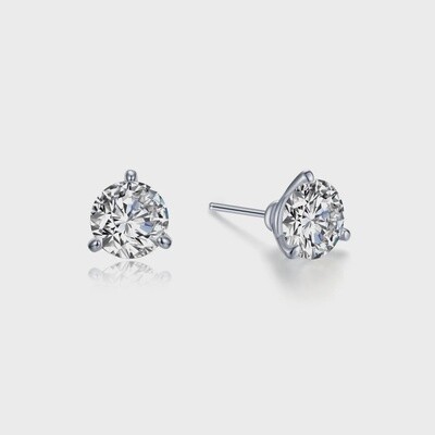 SS PT 1.5ctw Sim Dia 3Prong Martini Studs