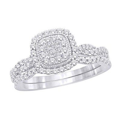 10K WG 0.50 CT Dia Bridal Set Sz 6.5