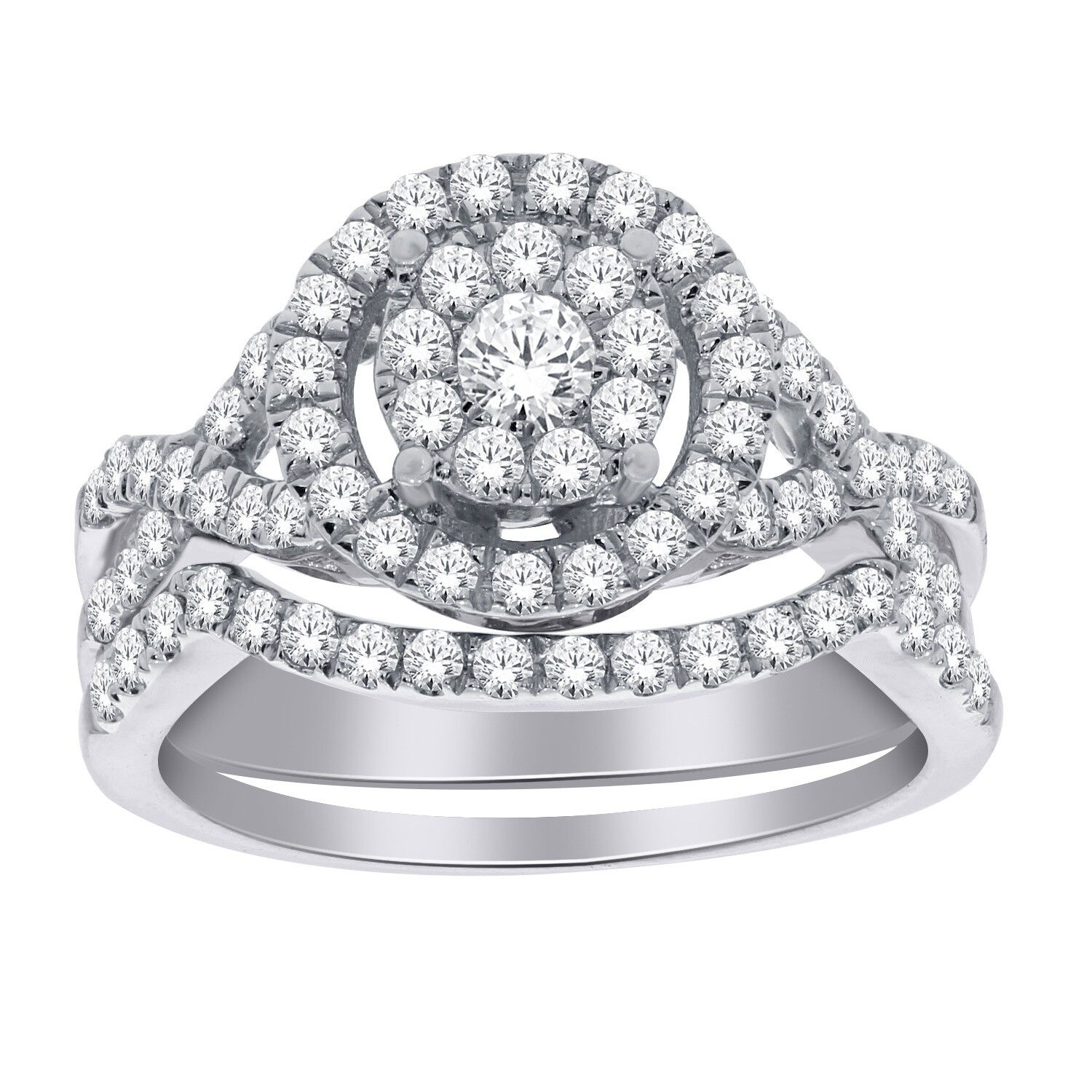 10KWG 1.00CT Dia Bridal Set Sz 6.5