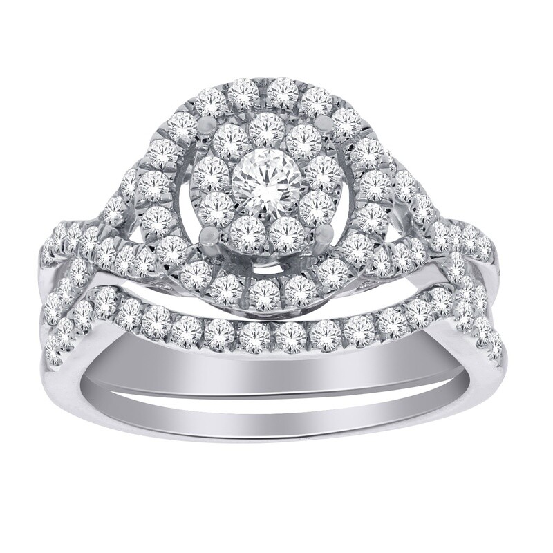 10KWG 1.00CT Dia Bridal Set Sz 6.5