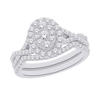 10K WG 1.00CT Dia Bridal Set WG Sz 6.5