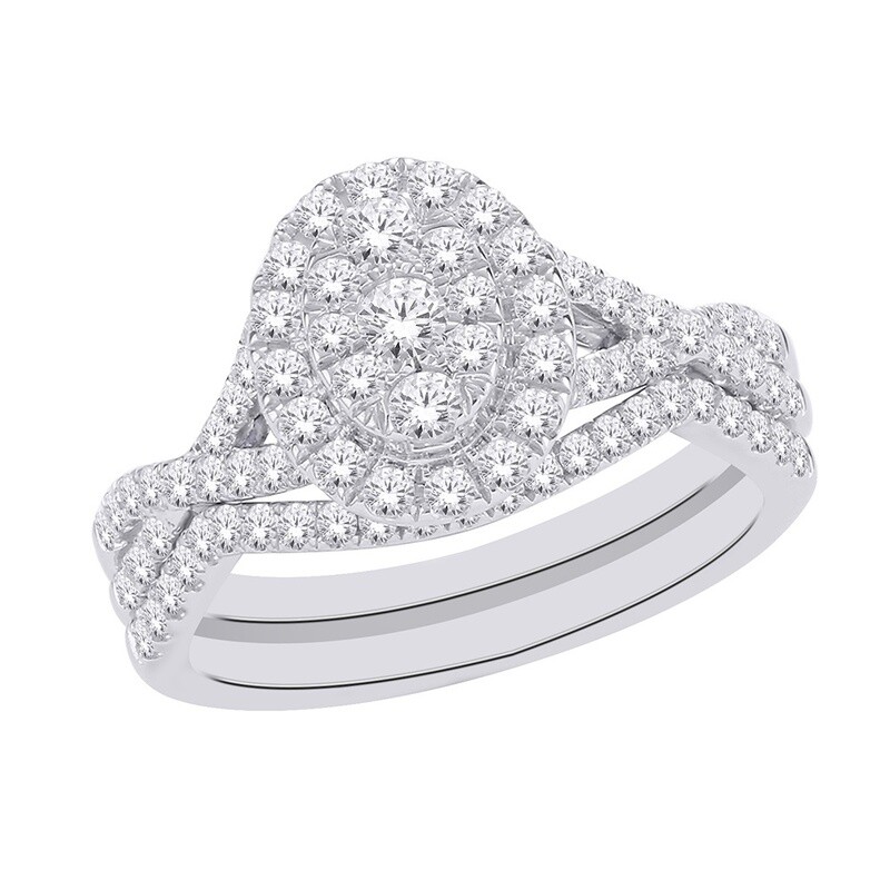 10K WG 1.00CT Dia Bridal Set WG Sz 6.5
