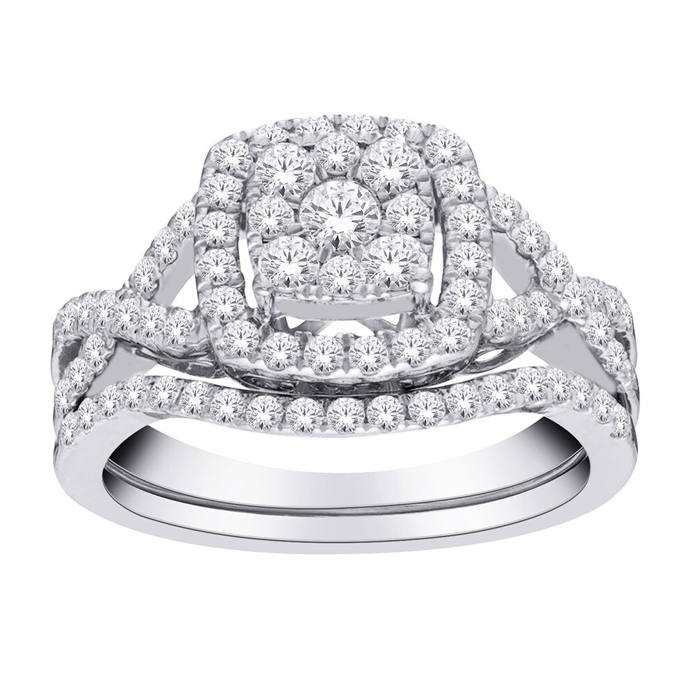 14K 1.00WG Dia Bridal Set Sz 6.5