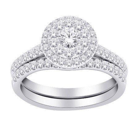 WG 14K 1.00CT Dia Bridal Set Sz 6.5