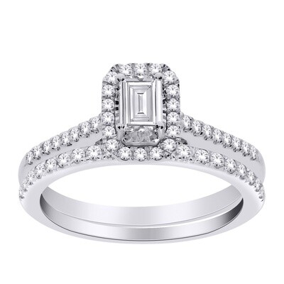 14k WG 1.00CT Dia Bridal Set Sz 6.5