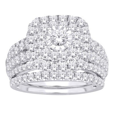 14KWG 2.00CT Dia Bridal Set Sz 6.5