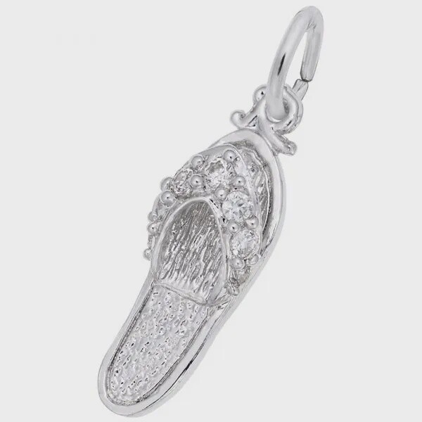 SS Sandal Syn White CZ 2730, Color: Sterling Silver
