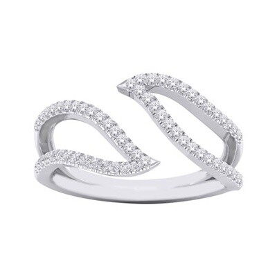 14K WG .25ct Diamond Fashion Ring Sz 7