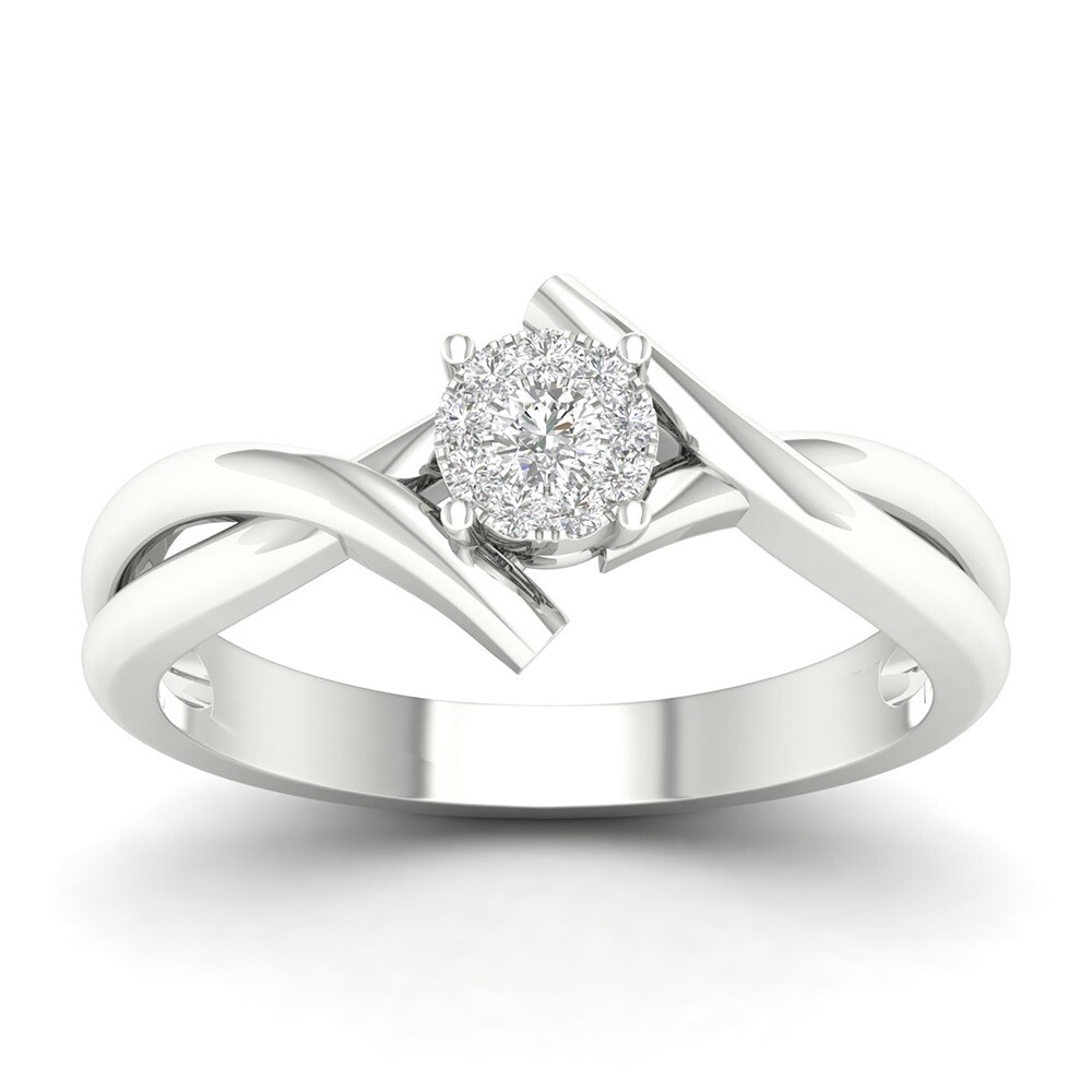 10K WG 0.10ct Diamond Ring Sz 6.5