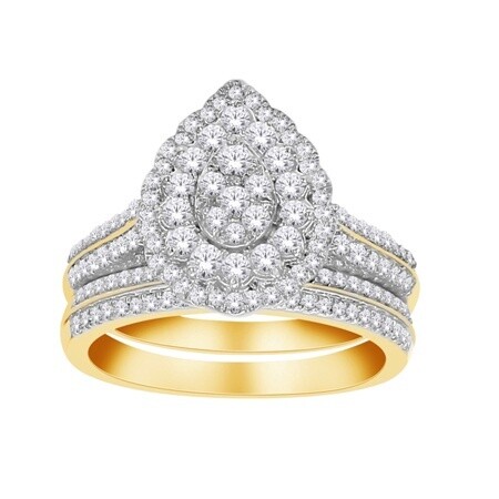 10K YG 1.00ct Diamond Bridal Set Sz 6.5