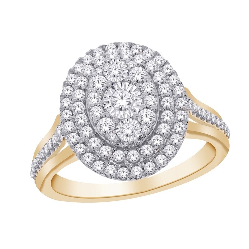 10K YG 1.00cttw Diamond Ring Sz 7