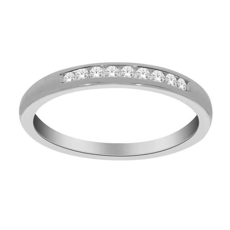 14K WG 0.40ct Diamond Wedding Band Sz 6.5