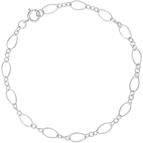 SS Open Figaro Link Classic Bracelet 8"