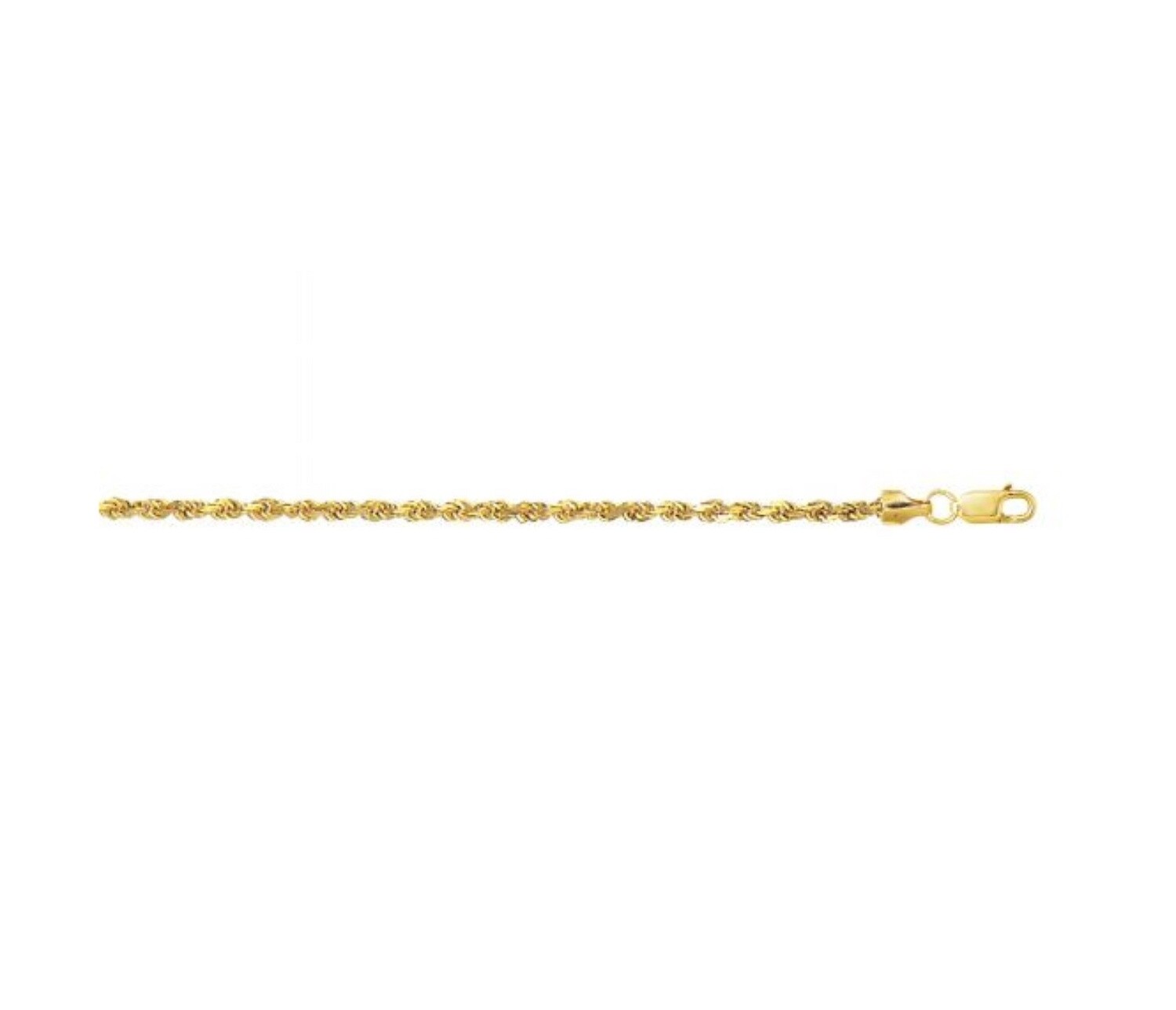 10K YG 2.5mm Diamond Cut Rope Anklet