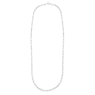 Silver 3mm Paperclip Chain with Lobster Clasp